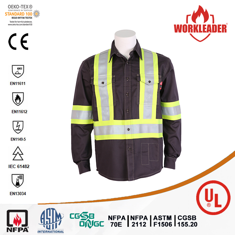 men's FR shirt with reflective tape for welding