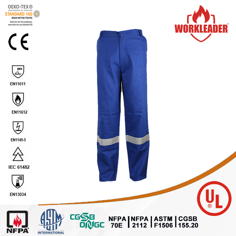 Flame retardant working pant with reflective tape