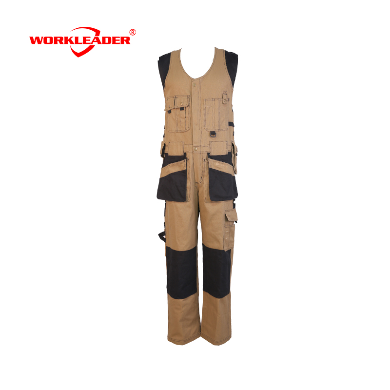 Contrast color canvas boiler suit