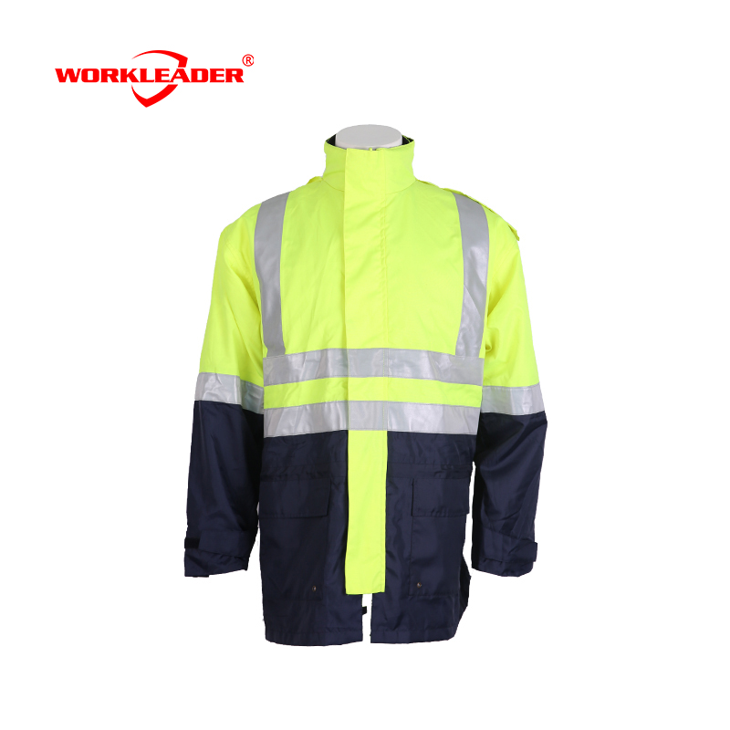 Men's high visibility waterproof windproof thermal jacket with reflective tape