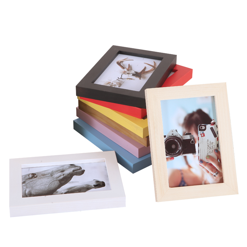 Creative solid wood wall photo frame Photo frame in a variety of colors