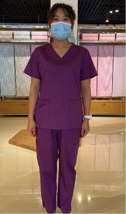 Scrub suit clinic medical hospital uniform nursing uniform manufacturer reusable spandex scrubs