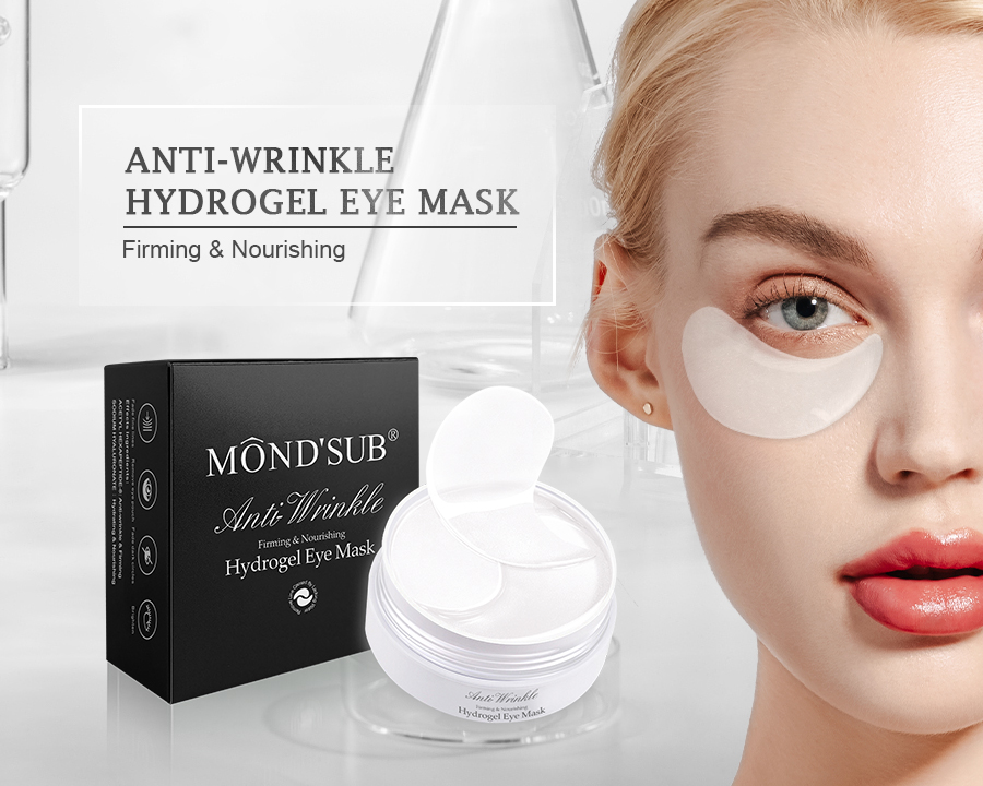 White wrinkle resistant hydrogel eye mask