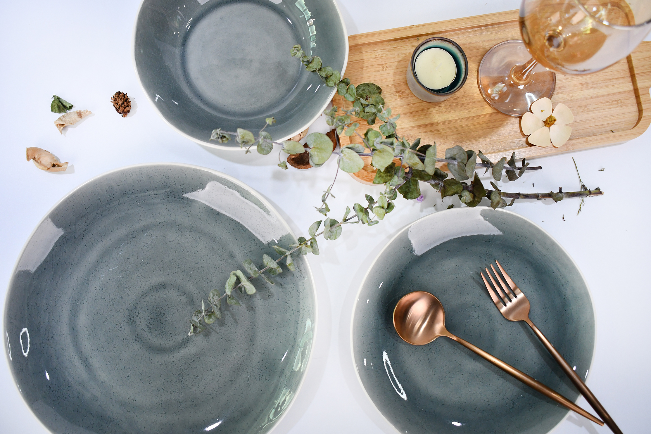 Crackle Glaze Dinnerware Sets with different colors