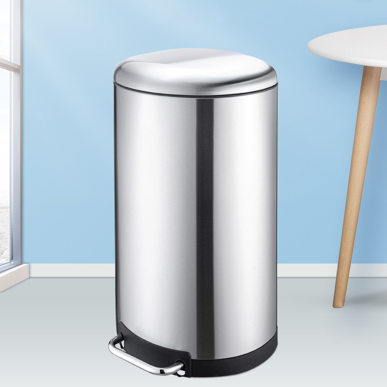 40L D shape foot operated stainless steel household kitchen trash bin SW6912