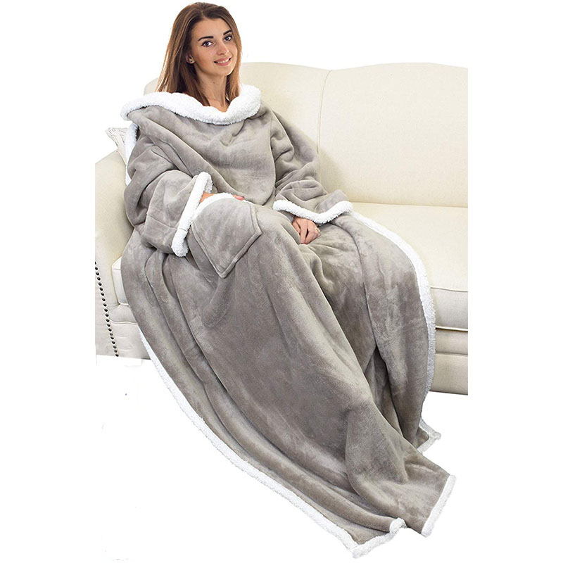 Solid flannel and sherpa TV blanket, warm and soft blanket