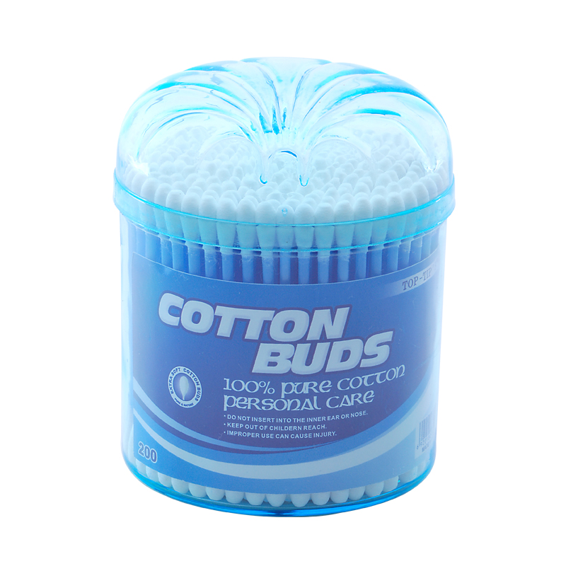 #1 A Plastic cotton buds in PS canister