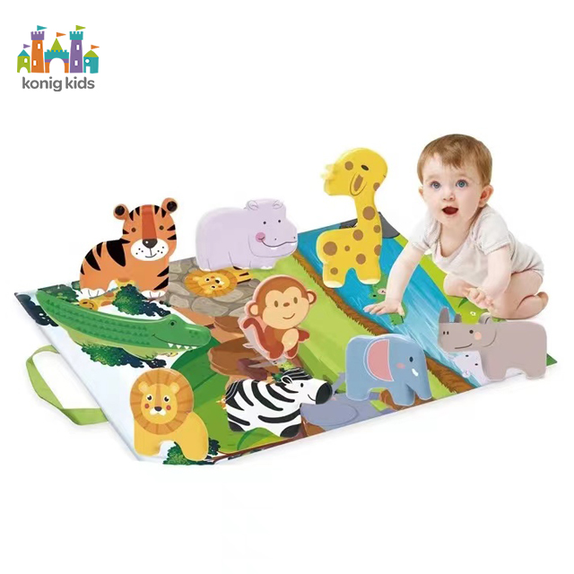 Konig Kids*Bebe Educational Puzzle Game Fun Animal Muppets Game Blanket 1Educational Toy For Baby