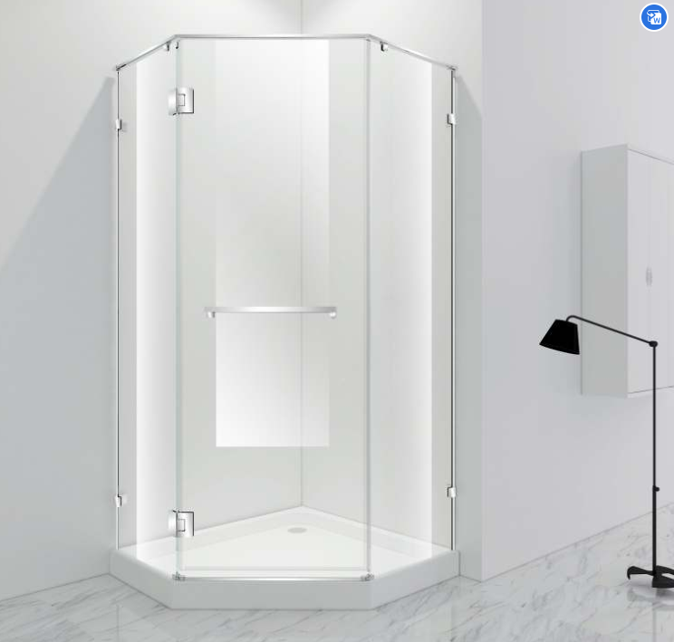 Diamond shaped external door stainless steel shower door D6-H131