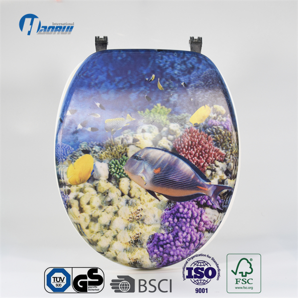 Three D toilet seat / 3D toilet seat , MDF toilet seat