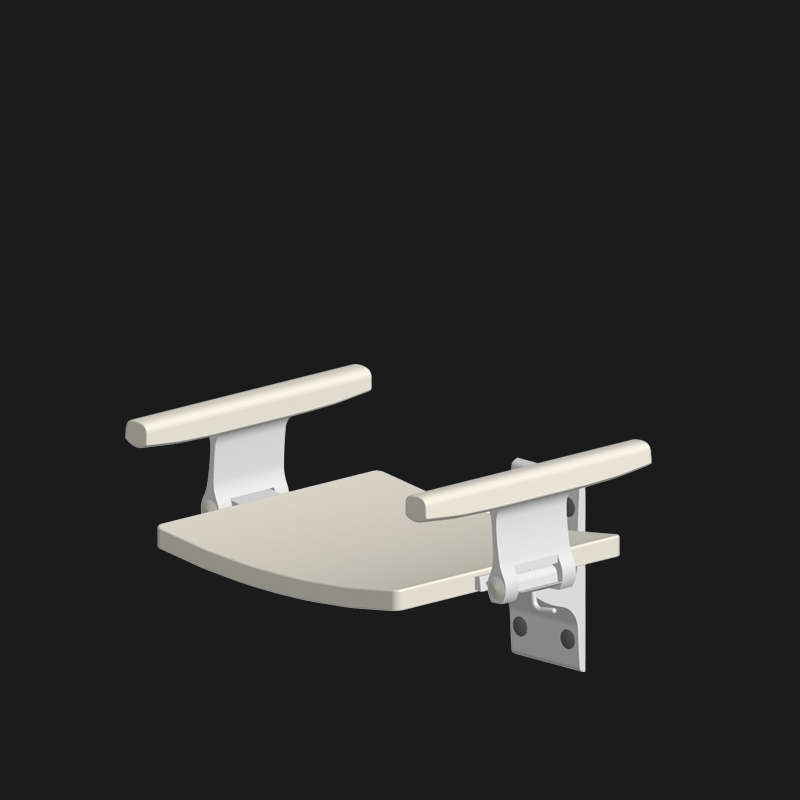 Wall hung shower seat with grips