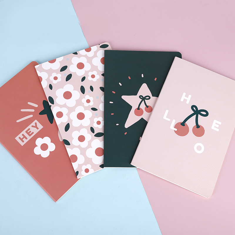 Hot sale pink a5 lined notebook for girl Cherry blossoms a5 lined notebook