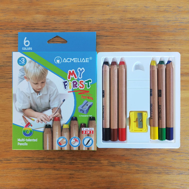 6C Super Jumbo Max 3 In 1 Color Pencil