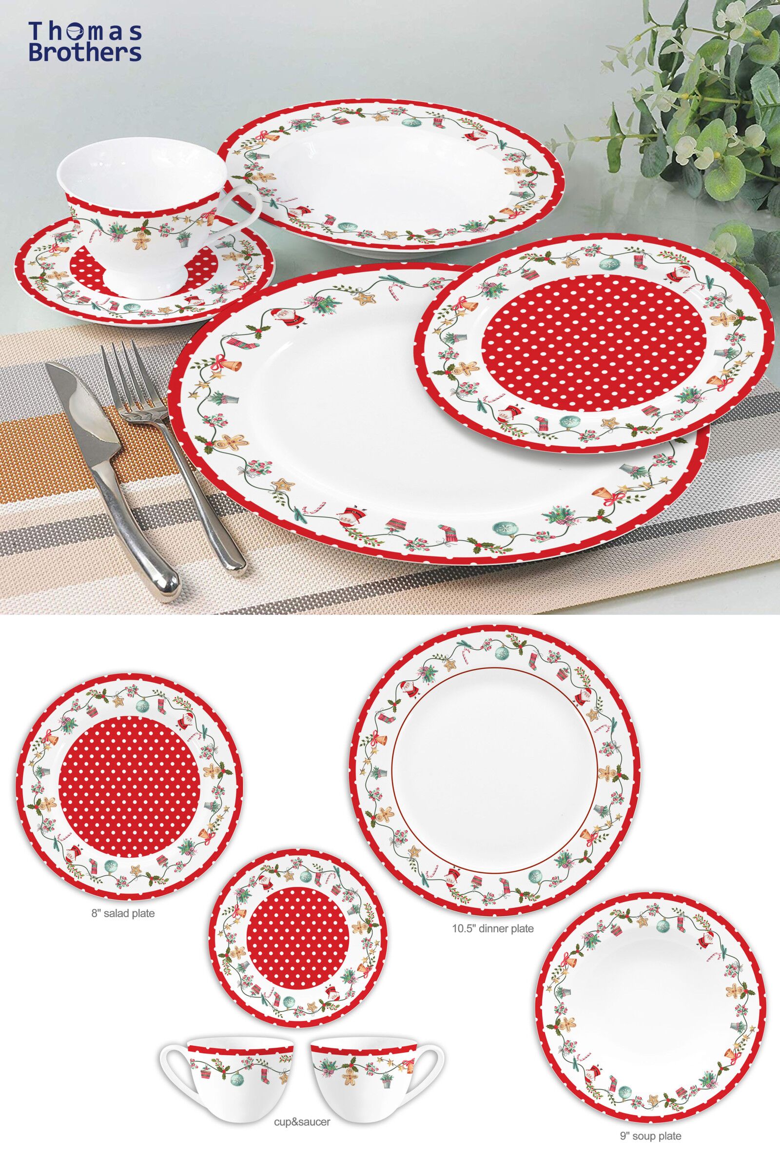 Christmas new bone china dinnerset