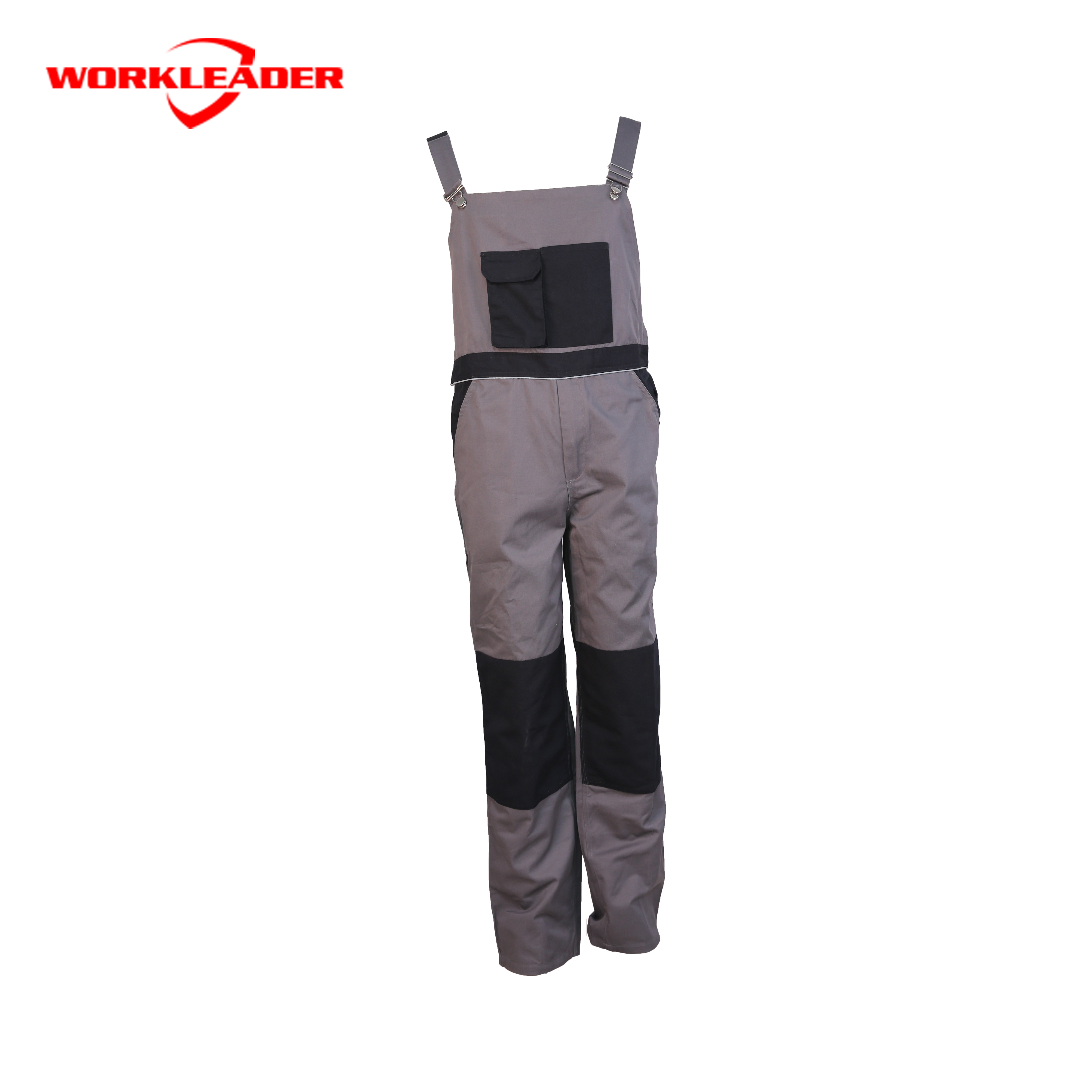 Contrast color multi pockets bib pants