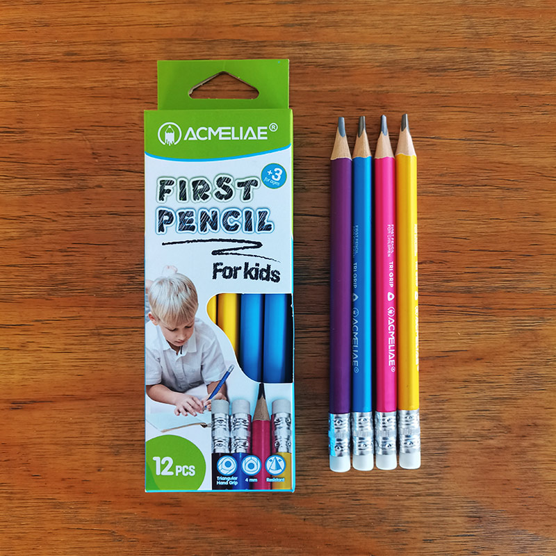 HB Jumbo Mini Pencil with eraser in triangular