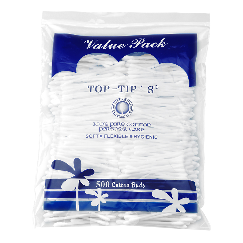 #1 A Cotton buds in printed zipper bag
