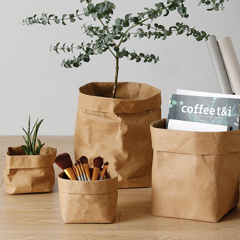 Washable Kraft Paper Storage Bag