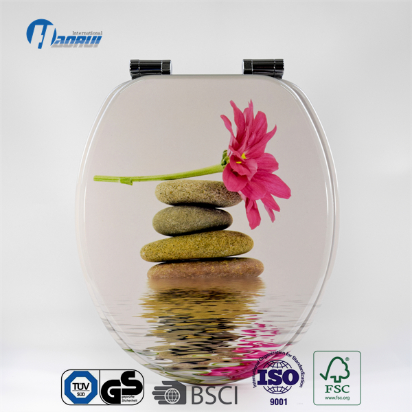 Toilet seat , 3sides printed soft close toilet seat