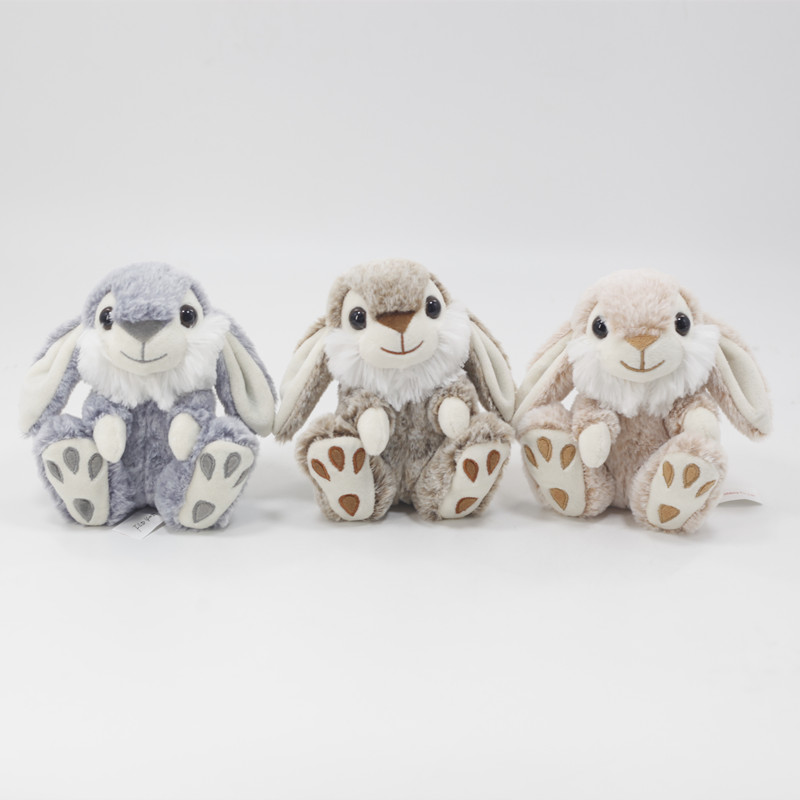 Colorful seated plush rabbit