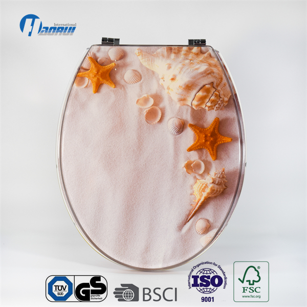 Toilet seat , Polyrein toilet seat , Paper design transfer toilet seat