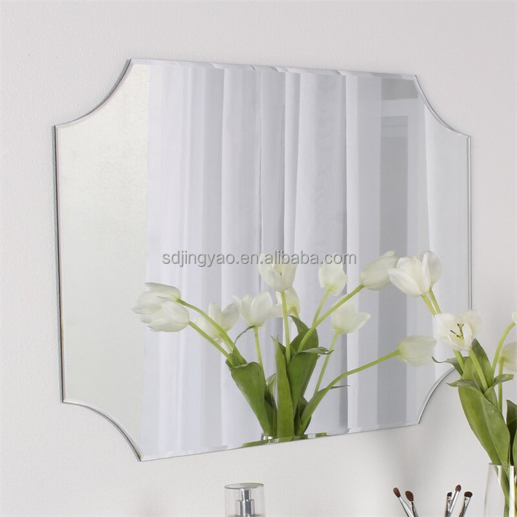 Geometric wall-mounted octagonal antique vanity mirror for home decor