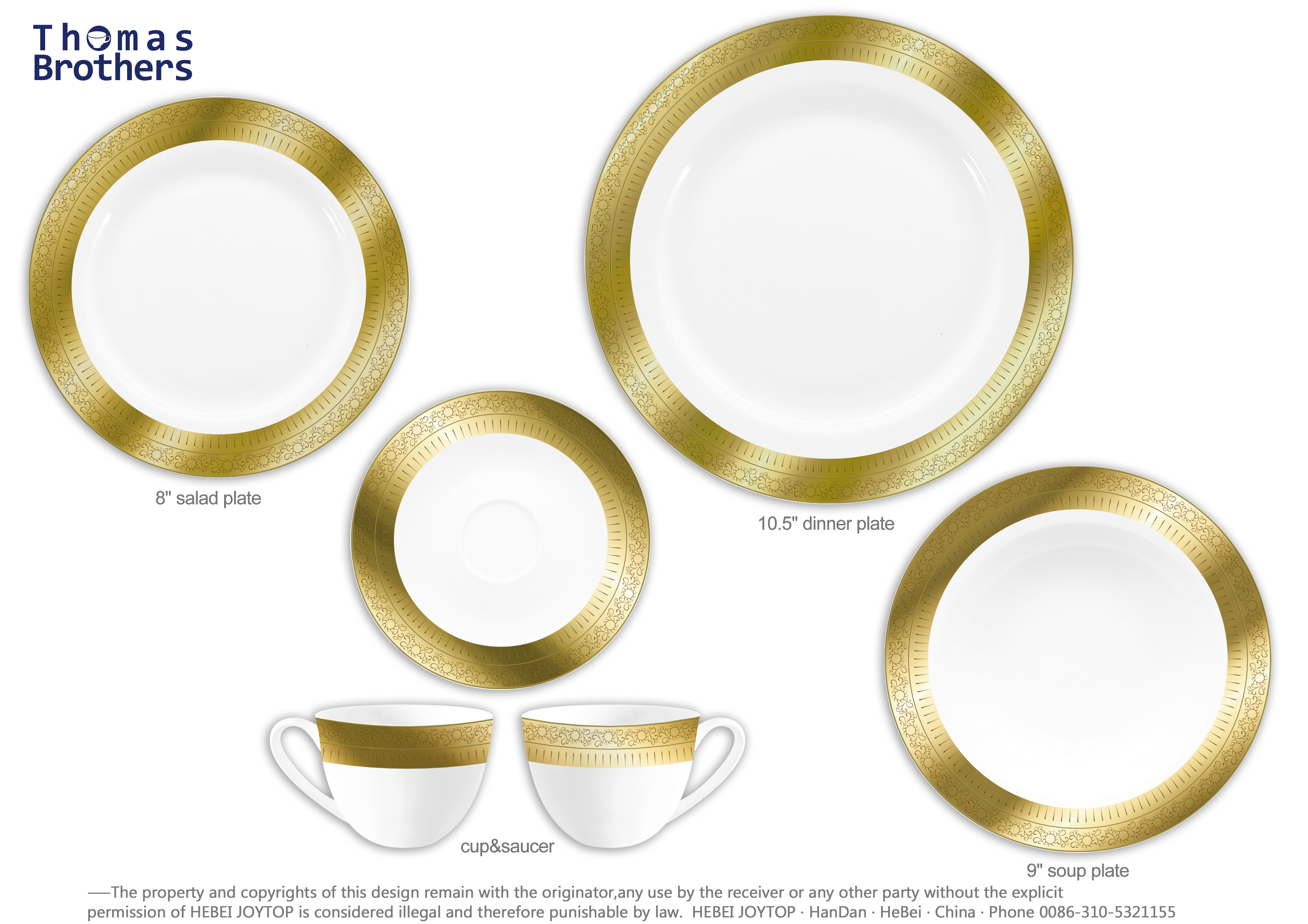 New bone china with gold decor