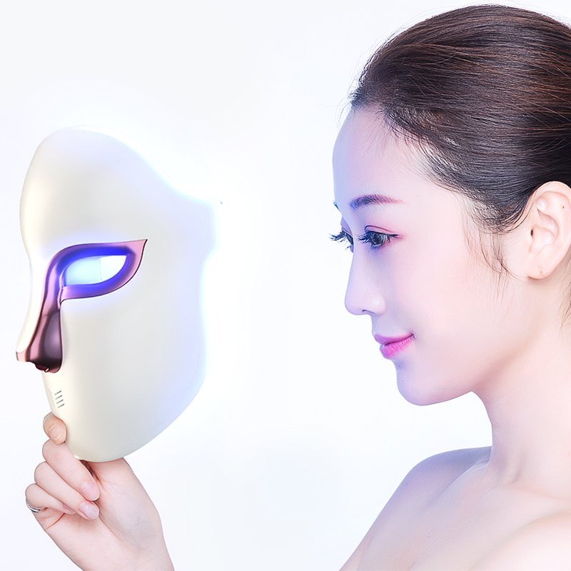 LED Light Facial Mask With Neck Skin Rejuvenation Face Care Treatment Beauty Anti Acne Therapy