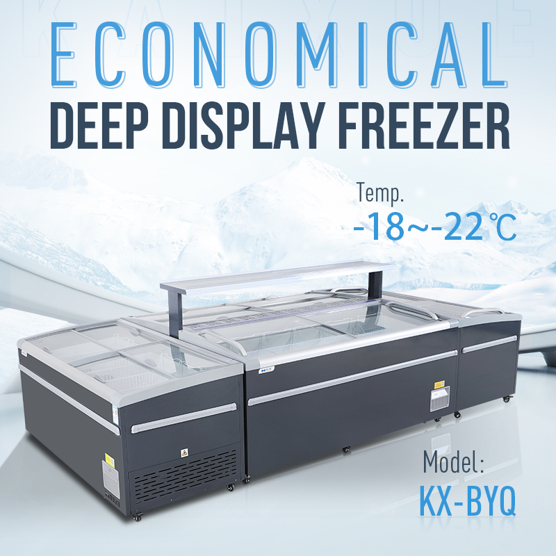 Commercial top-freezer refrigerators display horizontal freezers