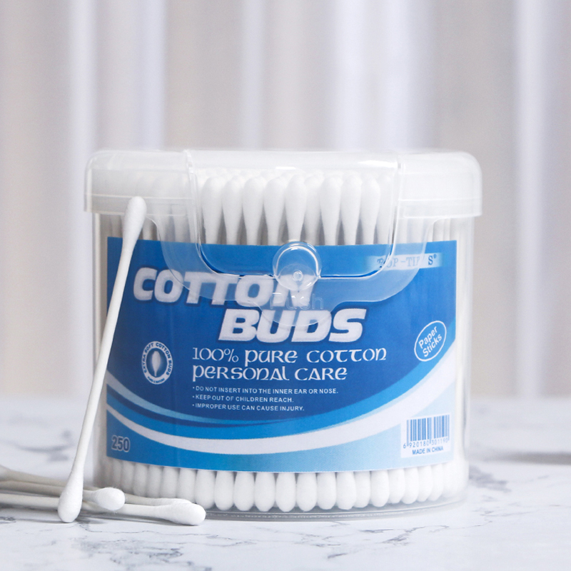 #1 A Paper cotton buds in round canister