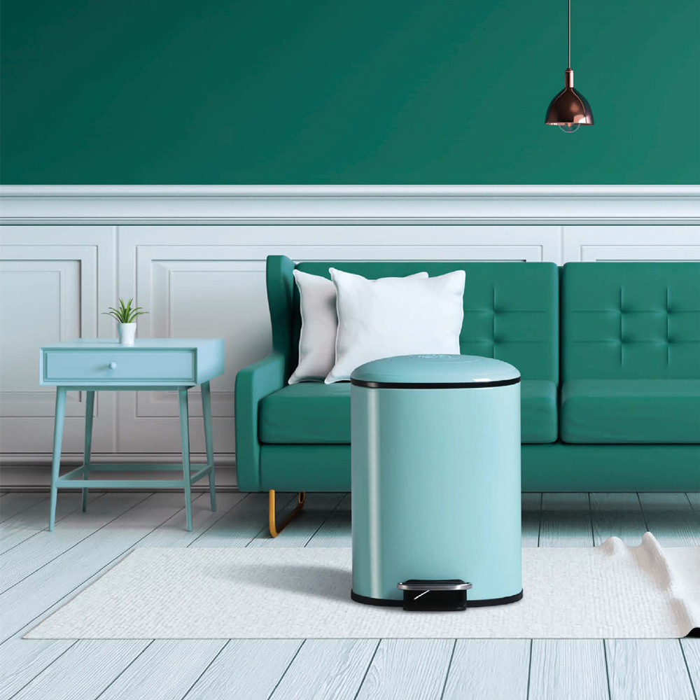 Household bathroom stainless steel foot type trash can customized in different colors SW6859