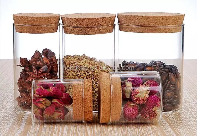 Hand Blown Simple Round Clear High Borosilicate Hermetic Glass Storage Jar