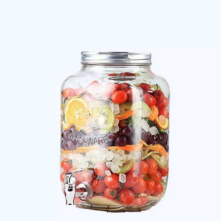 8L Glass beverage dispenser with faucet for home hotel