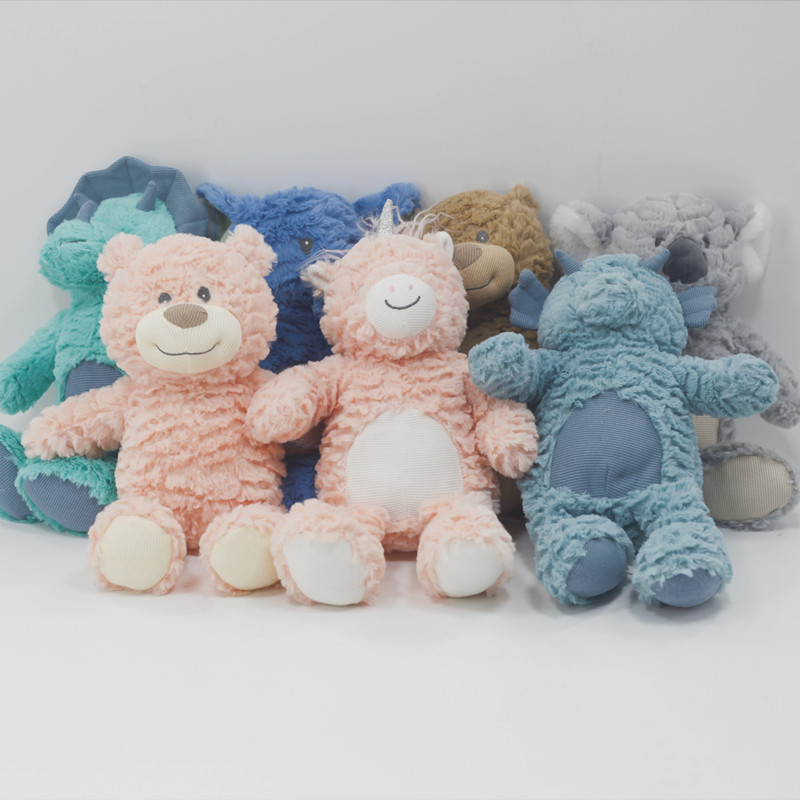 Seven plush wild animals