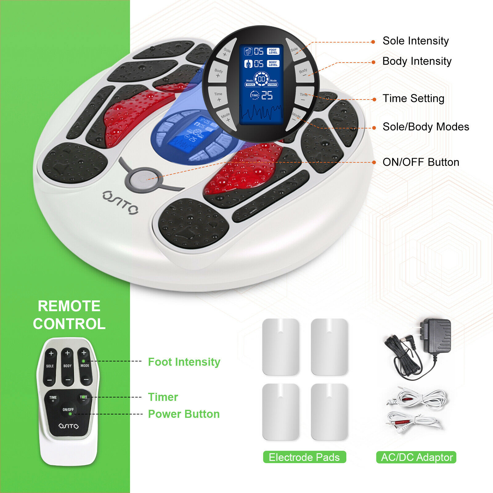 FDA Medical EMS Electrical Nerve Muscle Stimulator TENS UNIT Therapy Equipment Foot Massager Machine