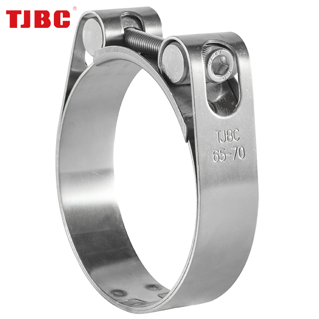 Stainless steel single bolt heavy duty hose clamp for forklift