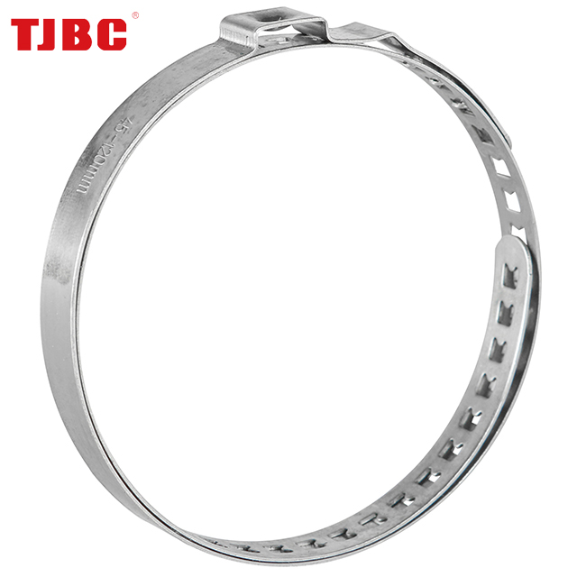 Adjustable cv joint single ear hose clamp