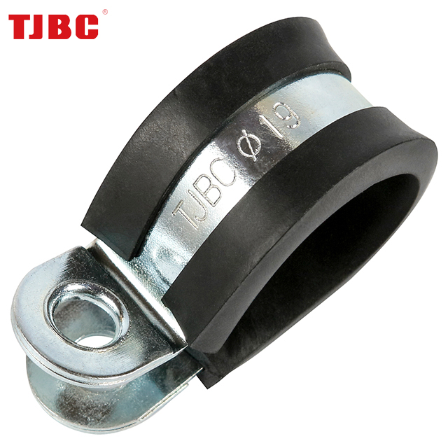 Cable fixed P-clip with rubber