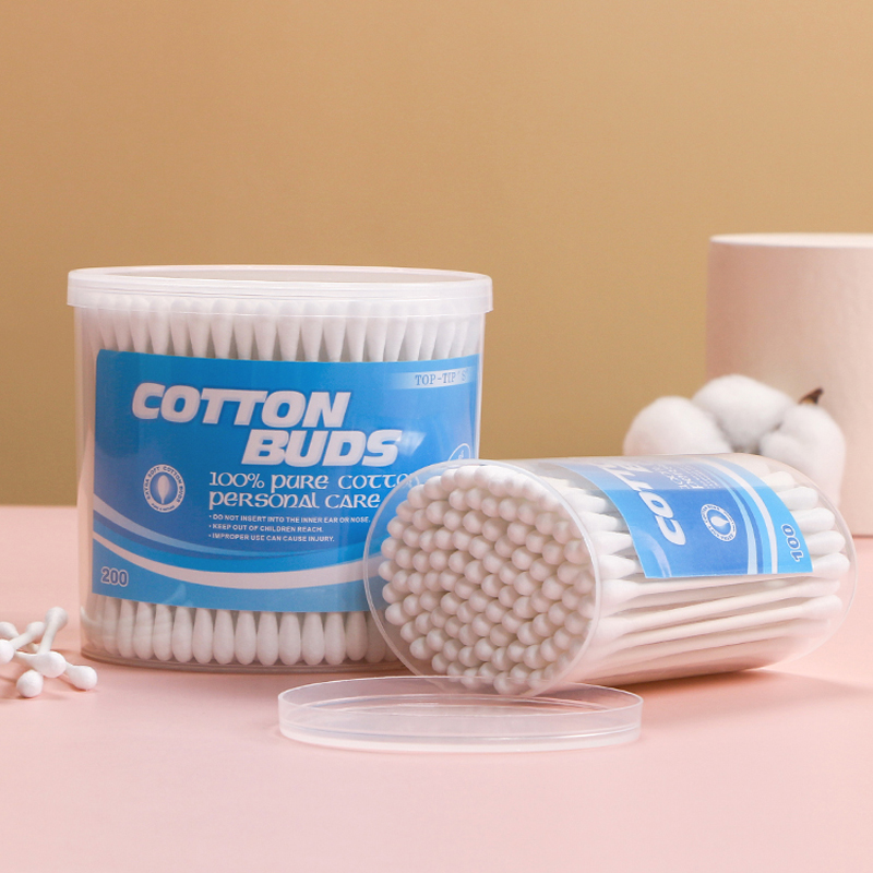 #1 A Paper cotton buds in round canister