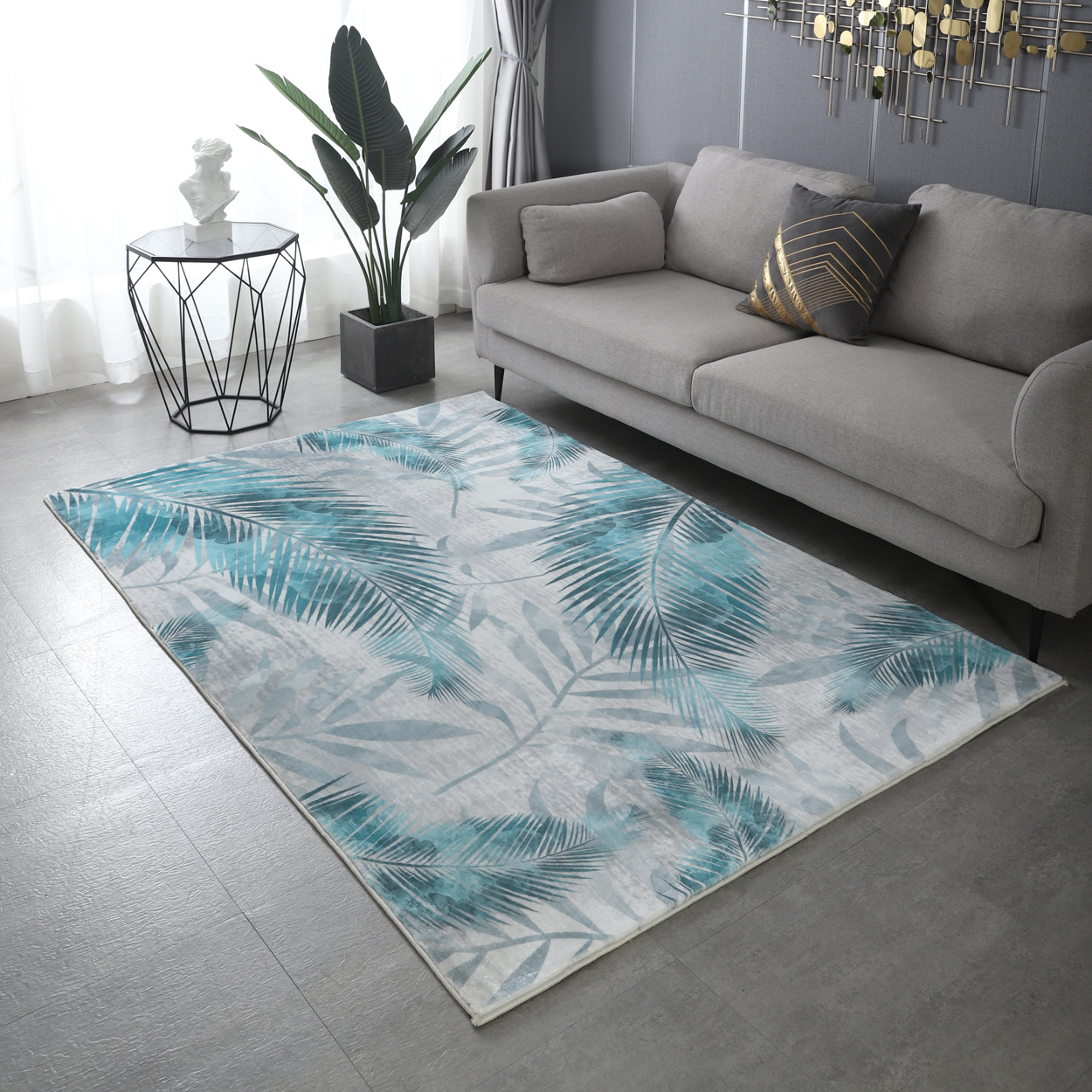 Printed Rabbit Fur Rug