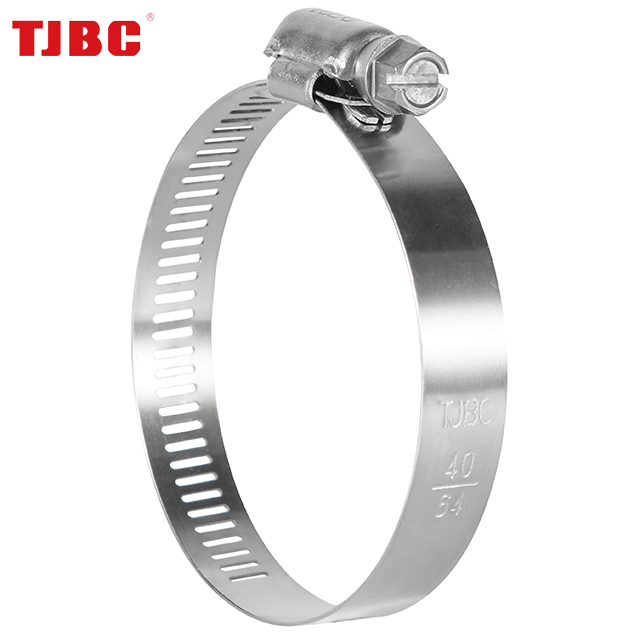 Adjustable perforated worm drive american type hose clamp for automotive