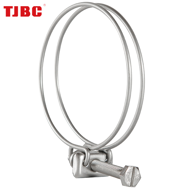Zinc plated steel double wires hose clamp for rubber pipe