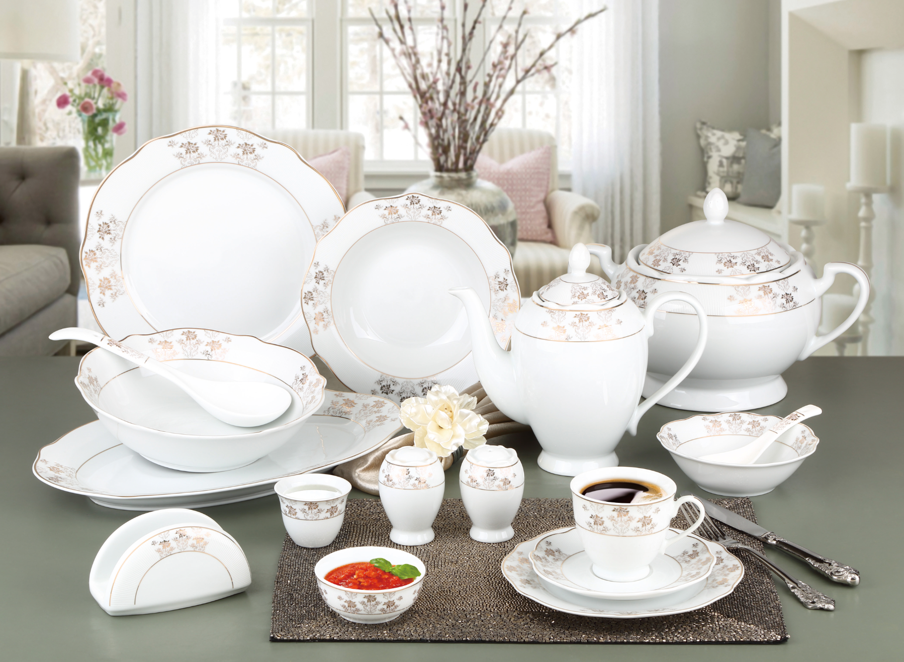 New bone china dinner set dinnerware tableware