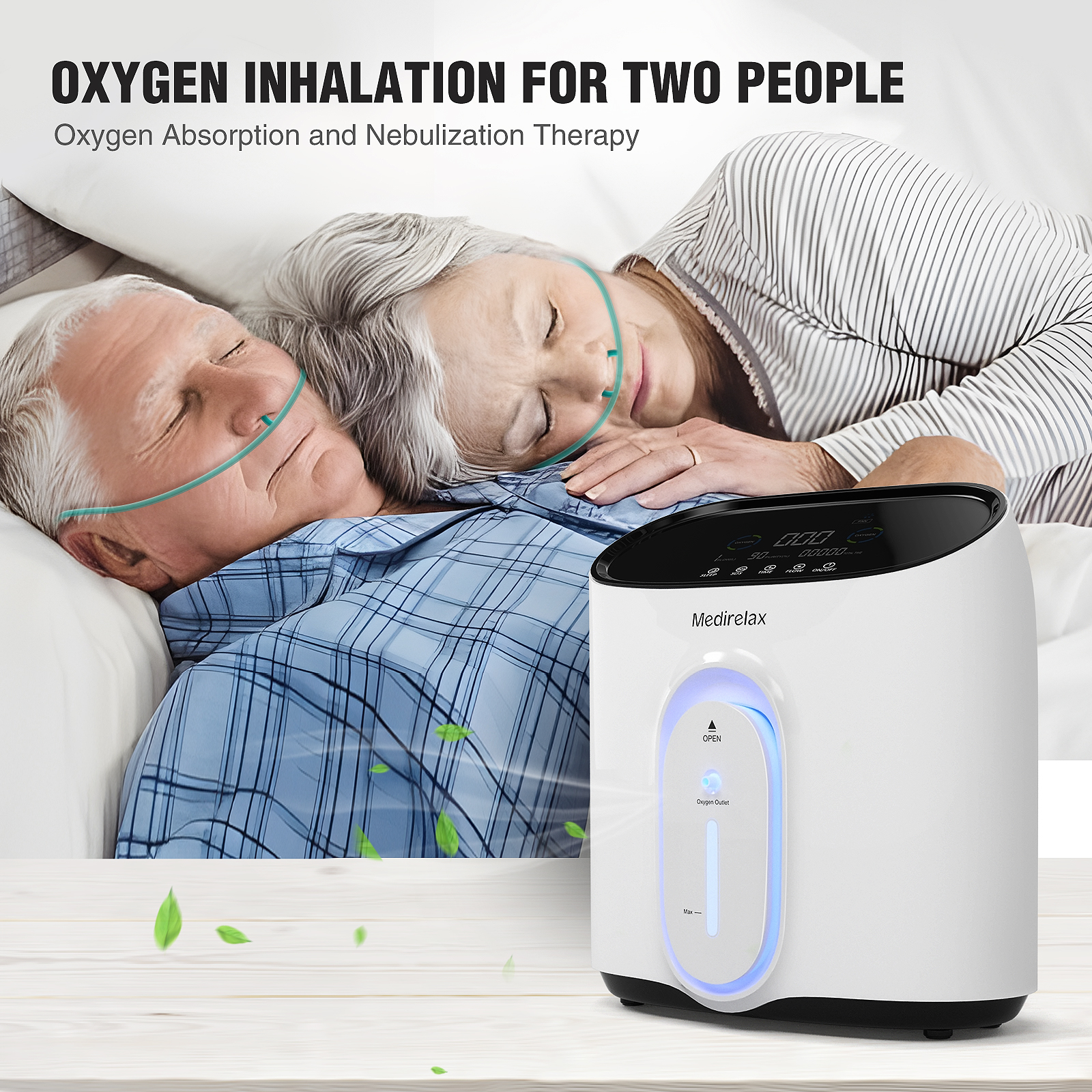 Hospital medical equipment 1-8L portable oxygen concentrator with touch screen