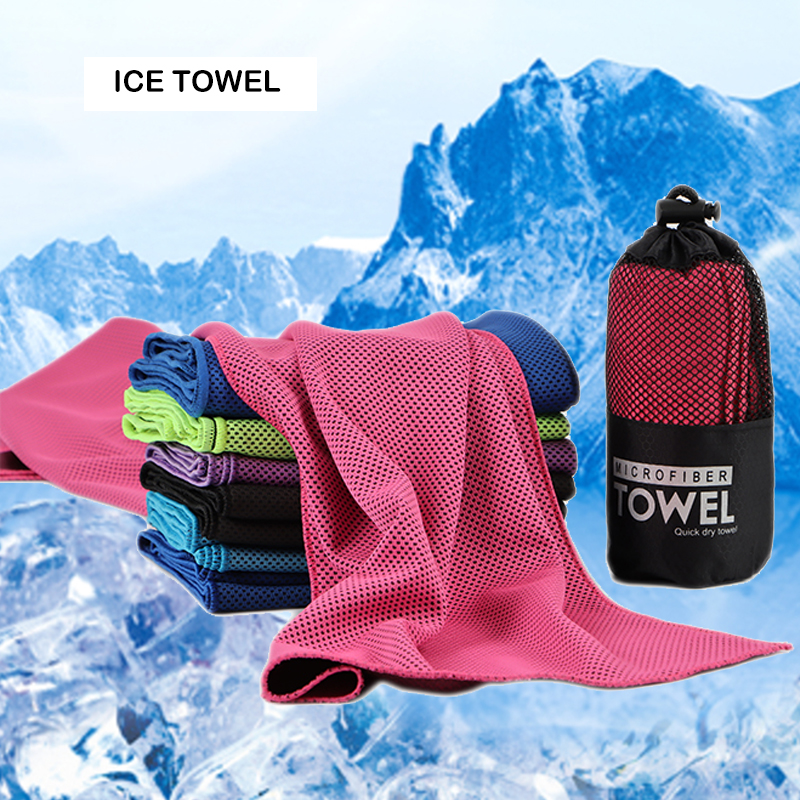 Summer outdoor sport golf baseball custom logo quick-drying ice neck cooling towels with bottle