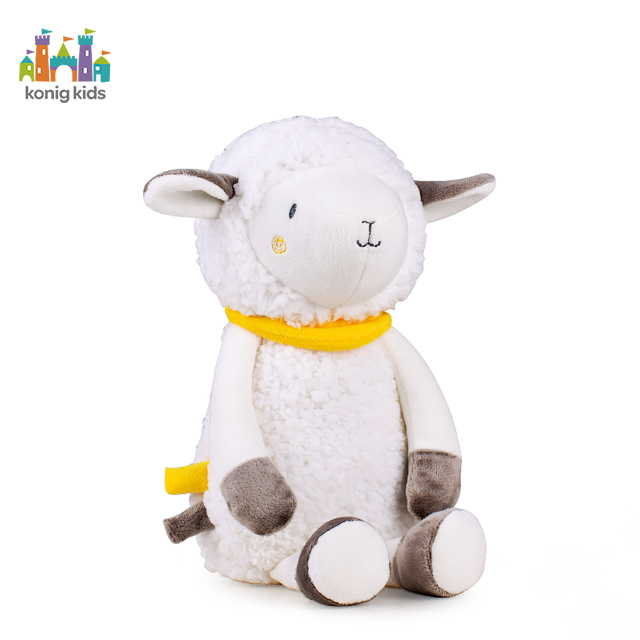 Konig Kids*2022 New Design Cartoon Soft Soothing Lamb Plush SoothingToy With Music And Lights