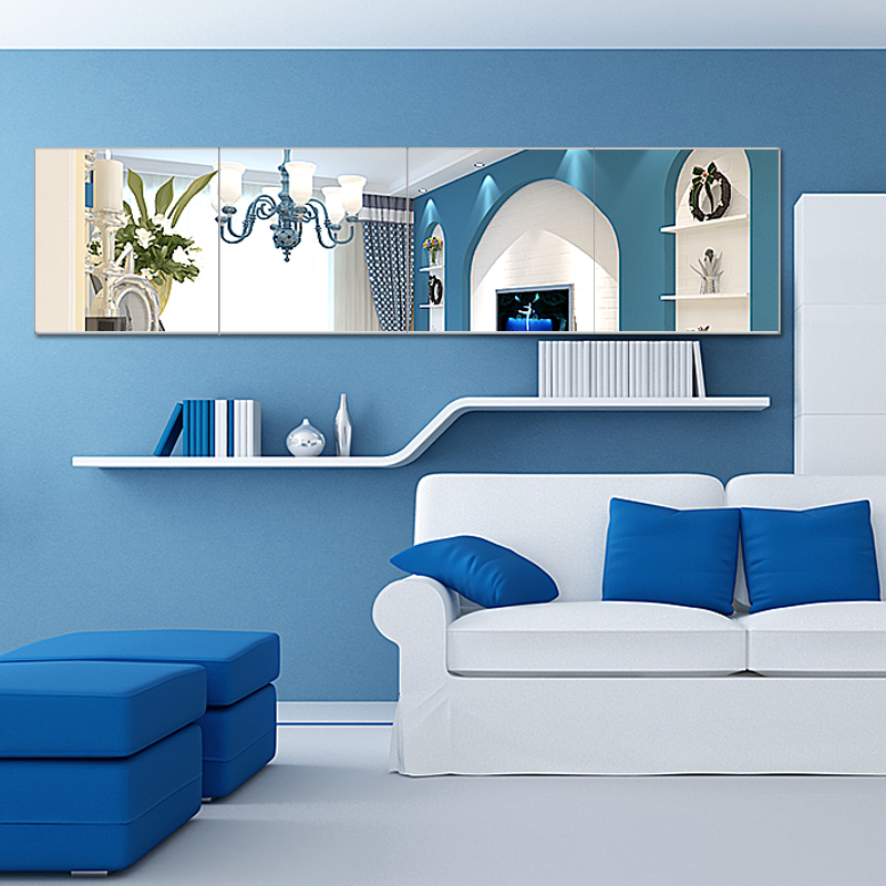 Full - body mirror wall frameless combination wall - hanging wardrobe splicing mirror