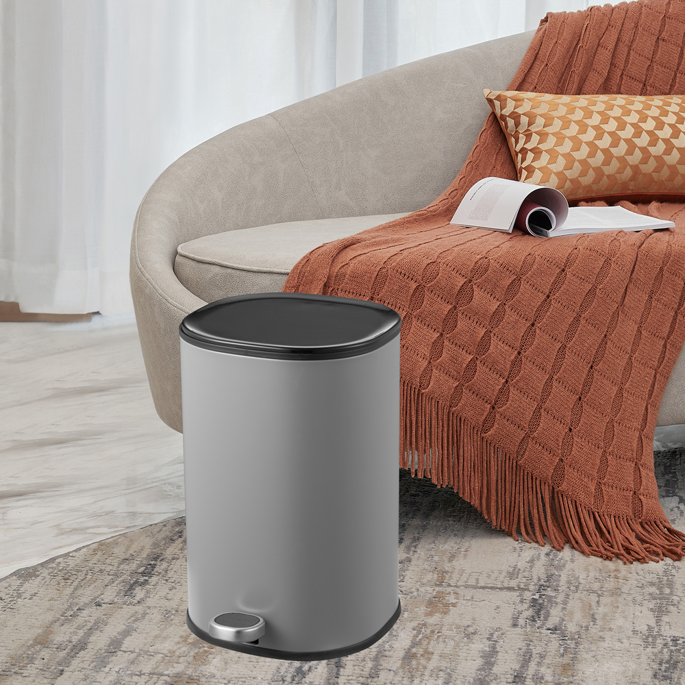 wholesale household stainles steel 5liter new bathroom small trash can square pedal bin SW6878