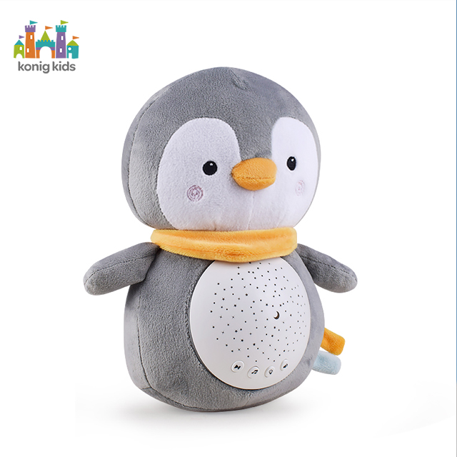 Konig Kids*2022 New Push Sleep Toy Soft Stuffed Plush Animal Penguin Projection With Soothing Music