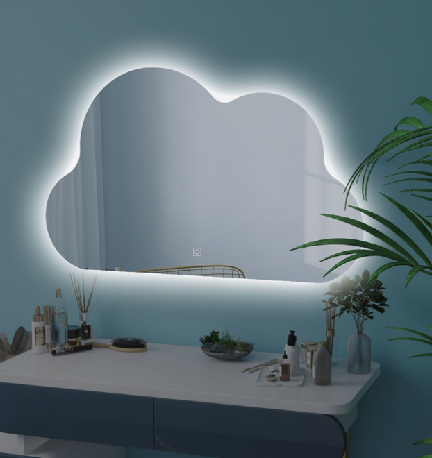 Cloud makeup mirror dressing table mirror irregular shape mirror with LED light to fill the light